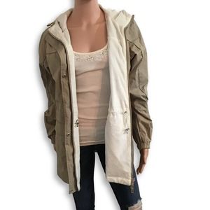 Khaki and White Reversible Jacket
